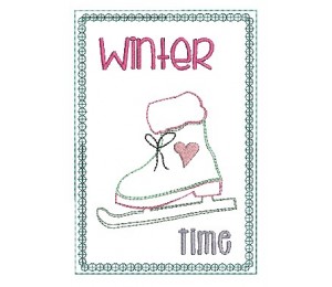 ITH Postkarte - Winter Time Schlittschuhe - Frau H.
